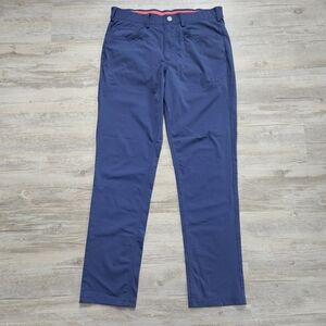 Redvanly Men's Stretch Pull On Blue Performance Golf Pants Small